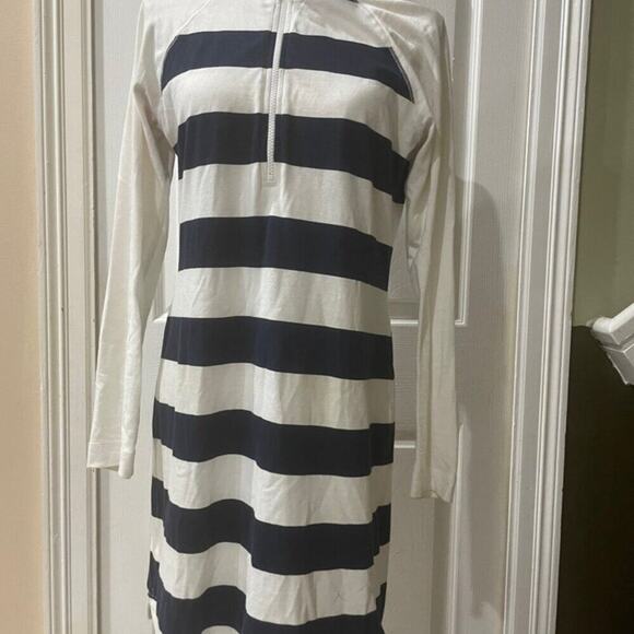 TOMMY BAHAMA POLO DRESS NAVY BLUE/WHITE STRIPES COTTON Sz S SAILOR NAUTICAL CORE - Picture 4 of 16